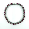 7.5" Sterling Silver 26ct Natural Ruby Tennis Bracelet 925
