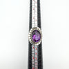 Large Amethyst Ring in Sterling Silver 925 Size L - M