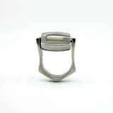 Chunky Sterling Silver Reversible Black Onyx & MOP Guess Ring Size L - M 925