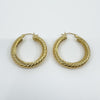 Large Vintage Chunky Twisted 9ct Gold Hoop Earrings 1991 