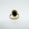 Vintage 9ct Gold Blue Agate Carved Cameo Ring Size Q 1/2
