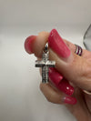 9ct White Gold Diamond Christian Cross Pendant / Charm 375