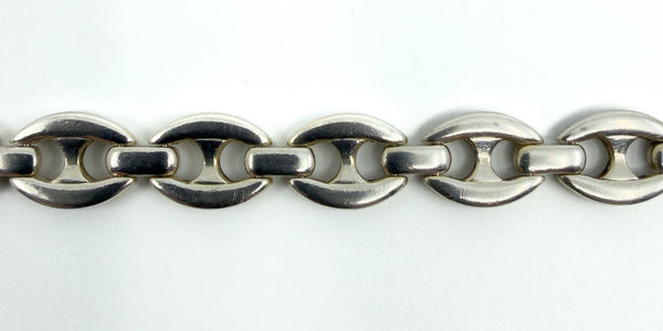 Sterling Silver Chunky Oval Mariner Links 7.8” Bracelet 925
