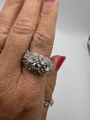 Chunky CZ Multi Stone Ring in Sterling Silver 925 Size T - U 