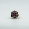 Vintage 9ct Gold 0.81ct Ruby & Diamond Cluster Cocktail Ring 375 Size K