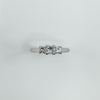 18ct White Gold 0.50ct Diamond Princess Trilogy Ring Size L
