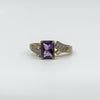 Vintage 9ct Gold 1.75ct Diamond & Amethyst Ring 375 Size R 2004