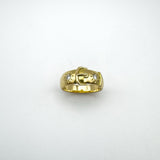 Vintage 18ct Gold 0.20ct Double Diamond Buckle Ring Size P Heavy 7g 6.9mm Band