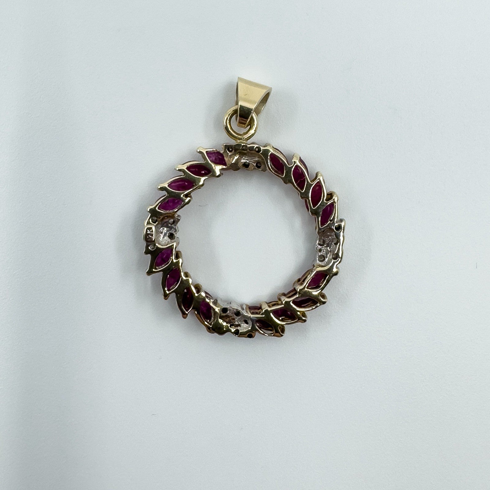 Vintage 9ct Gold 1.60ct Ruby & Diamond Pendant / Charm 375 (Birmingham 1989)