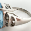 Chunky Sterling Silver 8ct Blue Topaz Ring 925 Size N 