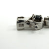 Sterling Silver Natural Sapphire & Diamond Tennis 7.5" Bracelet 925