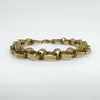 Vintage 9ct Gold Chunky Fancy Links 8” Bracelet 375 (London 1974) 14g 
