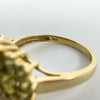 14ct Gold 1.10ct Green Peridot Cluster Ring 585 Size M 1/2 Engagement