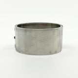 Wide Antique 1885 Victorian Sterling Silver & Gold Engraved Floral Bangle 925