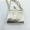 Vintage Engraved Handbag Locket & 30” Belcher Chain in Sterling Silver 925 1995