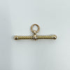 Vintage 9ct Gold Twisted T-Bar Pendant / Charm 375