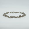 Vintage Sterling Silver Oval Links Chain Charm 7.5” Bracelet 925