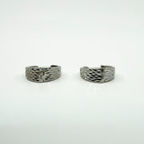 9ct White Gold Small Diamond Cut Huggie Hoop Earrings 375