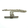 Vintage Sterling Silver 18” Figaro Chain Dog Clip & T-Bar Pendant 925