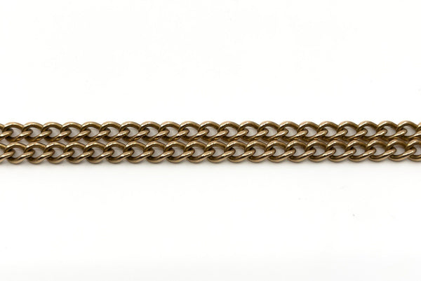 Vintage 9ct Rose Gold 18” Albert Chain Necklace Double Dog Clip & T-Bar 375