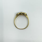 Vintage 18ct Gold 1.10ct Diamond & Sapphire Trilogy Ring 750 Size P