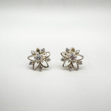 CZ Star Set Stud Earrings in Sterling Silver 925 