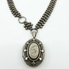 Large Antique Victorian Sterling Silver Reversible Locket & 18.5" Book Chain 925