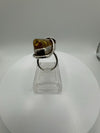 Unusual Modernist Heavy Baltic Amber Ring in Sterling Silver 925 Size L M 14g