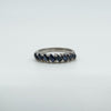 18ct White Gold 0.80ct Sapphire Half Eternity Band / Ring 750 Size N Wedding