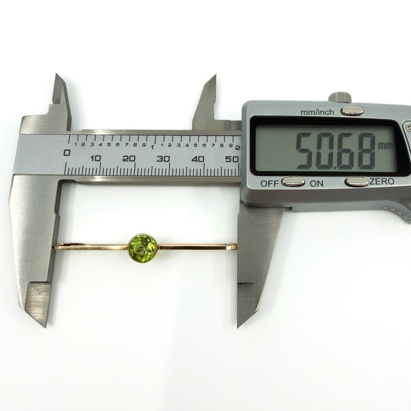 Antique / Art Deco 15ct Gold 1.50ct Peridot Bar Brooch / Pendant 585
