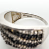 Diamond Half Hoop Band / Ring in Sterling 925 Size N Stacking Eternity Wedding