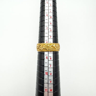 Antique 18ct Gold Ivy Vine Engraved Wedding Eternity Stacking Ring 5.5g P - Q