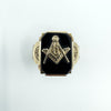 Vintage 10ct Gold Masonic Black Onyx Signet Ring 375 Size V - W intial G