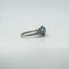 Vintage Sterling Silver 3.60ct Blue Topaz Solitaire Ring 925 Size N 1/2