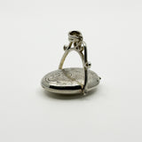 Vintage Sterling Silver Articulated Oval Foliate Engraved Locket 925 (Birm 1997)