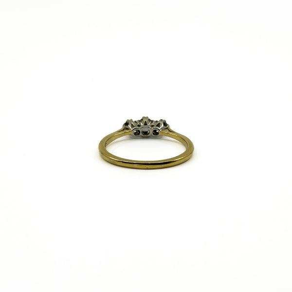 Vintage 18ct Gold 0.30ct Diamond Trilogy Ring 750 Size Q