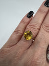 Vintage 9ct Gold 4.40ct Citrine Solitaire Cocktail Ring 375 Size K - L Birm 1992