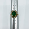 14ct Gold 1.77ct Emerald & Diamond Cluster Ring 585 Size N Engagement Stacking