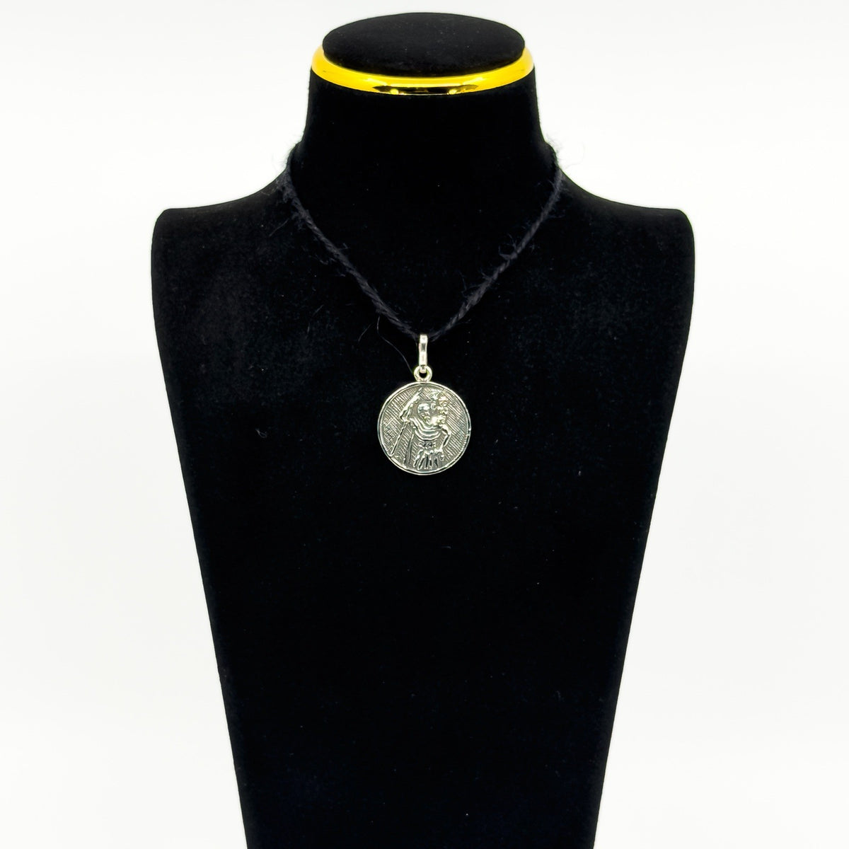 Large Vintage Sterling Silver St. Christopher Pendant 925