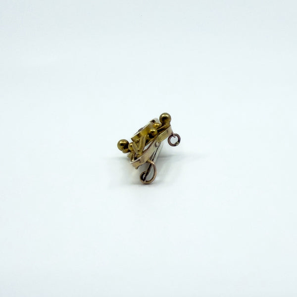 Antique / Victorian Etruscan Revival 15ct Gold Old Cut Diamond Brooch 585