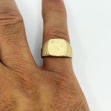 Vintage 9ct Gold Signet Ring 375 Size T - U 375 UNISEX Art Deco Style