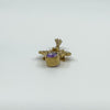 Vintage 9ct Gold Pearl & Purple Amethyst Lavalier Pendant Art Nouveau Style 375