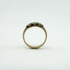 Antique Art Deco 18ct Gold Sapphire & Old Cut Diamond Half Hoop Ring 750 Size P