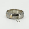 Chunky Vintage Sterling Silver & Rose Gold Engraved Floral Bangle 925 Birm 1959