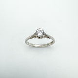 Vintage 0.25ct CZ Solitaire Ring in Sterling Silver Size L - M