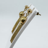 Vintage 9ct Gold Tassle Drop Earrings 375 (London 1977) Art Deco Style 