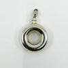 Unusual Chunky Vintage Sterling Silver Round Perfume / Poison Bottle Pendant 925