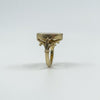 Vintage 9ct Gold Secret Locket Ring Size M 1/2  Engraved Fleur De Lis 1984