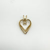 Vintage 9ct Gold Heart CZ Pendant 