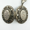 Large Antique Victorian Sterling Silver Reversible Locket & 18.5" Book Chain 925